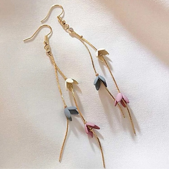 COPY - Petal Drop Tassel Earrings - Picture 2 of 5